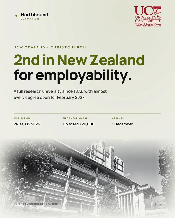 University of Canterbury: 2nd in New Zealand for employability