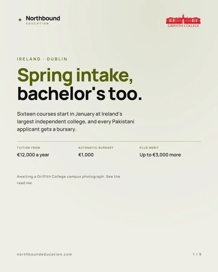 Griffith College Dublin: a spring intake with bachelor&rsquo;s courses open too