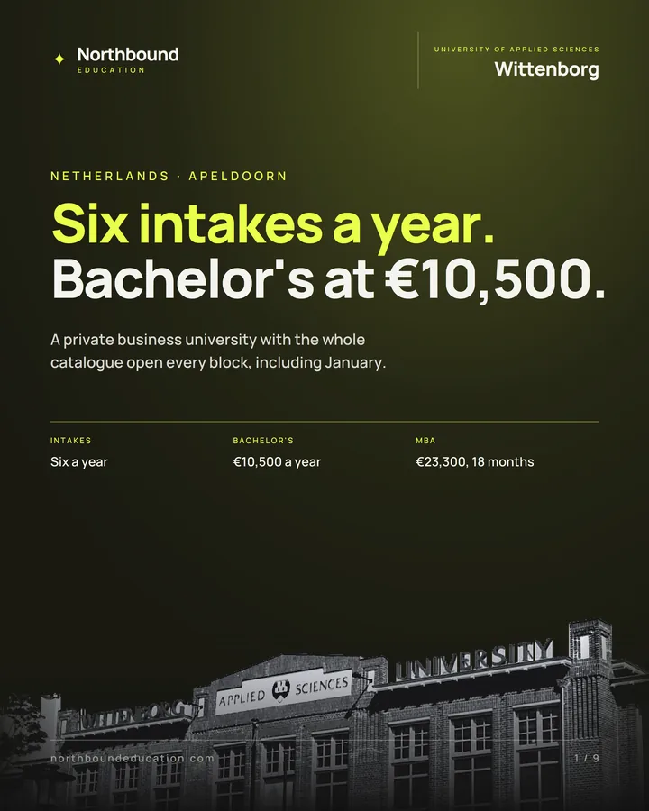 Wittenborg University of Applied Sciences: six intakes a year